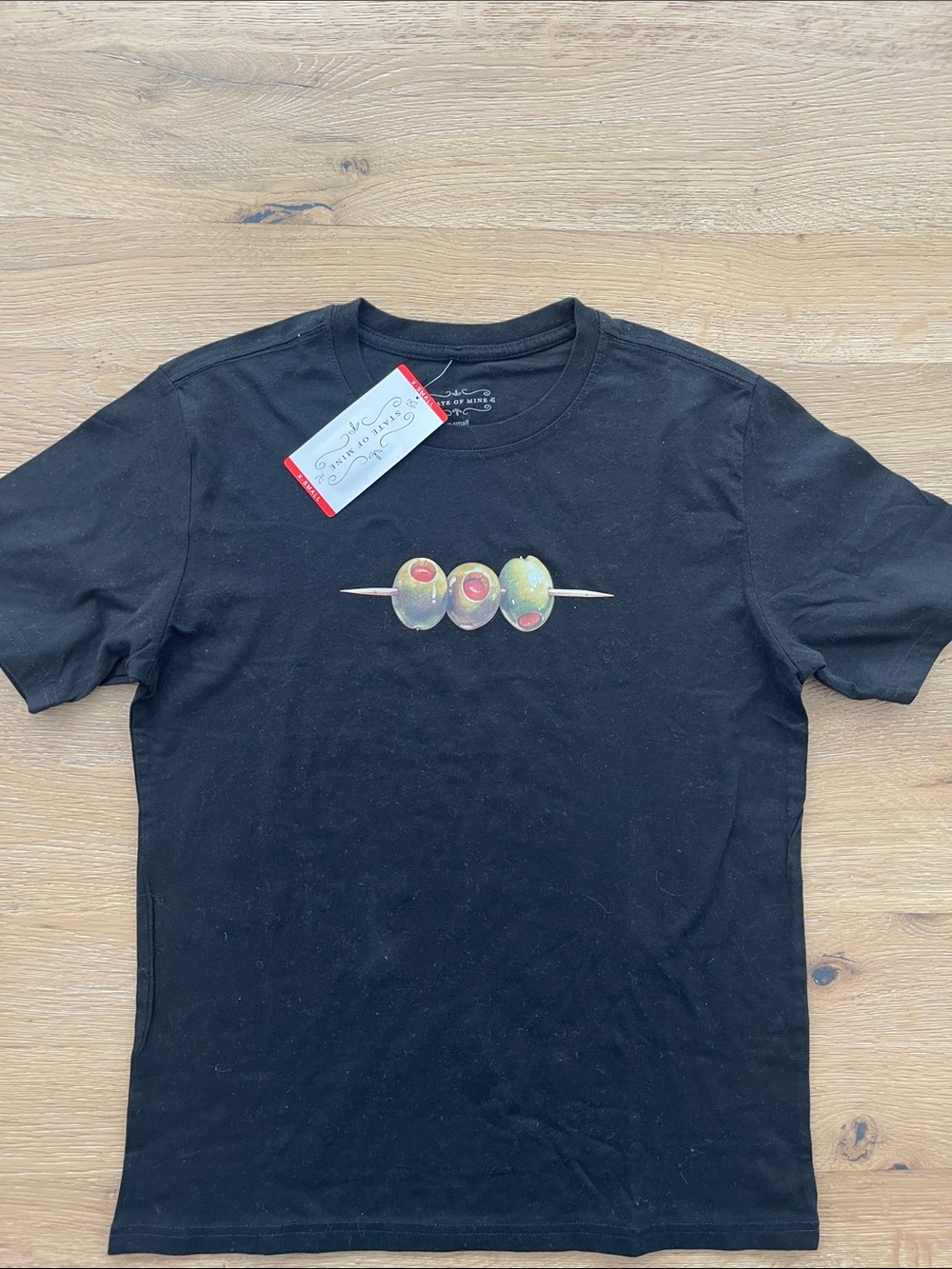 State of Mind‎ Black Short Sleeve Tee with Olive Skewer Graphic